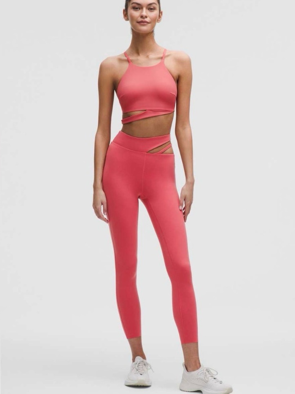 Lululemon Cut-Out Waist High-Rise Train Tight 25" Desert Red nwt